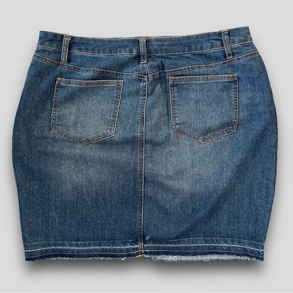 FADED GLORY WOMENS VINTAGE MINI SKIRT Y2K BOHO WESTERN BLUE 16W - Picture 2 of 6